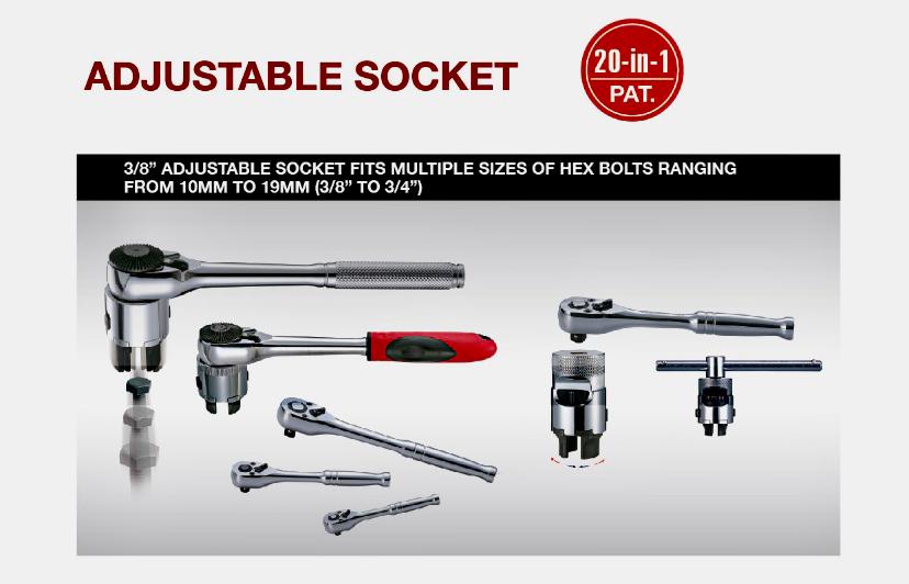 SuperGrip Adjustable Socket